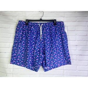 Bermies Mens Classic Swim Shorts Trunks Lined Pink Shark All Over Print Size XL